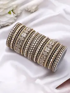 leshya Set of 38 Artificial Stone & Bead StuddedBangle