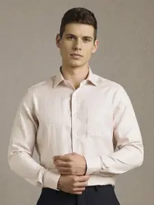 Louis Philippe Men Vertical Striped Spread Collar Pure Cotton Formal Shirt