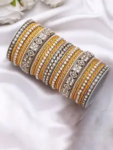 leshya Set of 38 Artificial Stone & Bead StuddedBangle