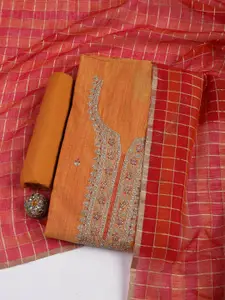 Meena Bazaar Floral Embroidered Sequinned Unstitched Dress Material