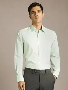 Louis Philippe Men Textured Spread Collar Pure Cotton Formal Shirt