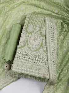 Meena Bazaar Floral Embroidered Sequinned Georgette Unstitched Dress Material