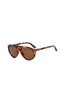 LULU & SKY Women Aviator Regular Lens Sunglasses TY-13173-LEOPARD DEEP TEA