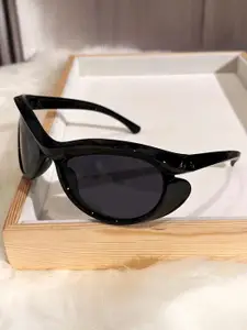 LULU & SKY Women Full Rim Sports Sunglasses with Regular Lens LH245-BLACK GRAY