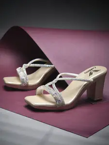 carrito Women Embellished Open Toe Block Sandals