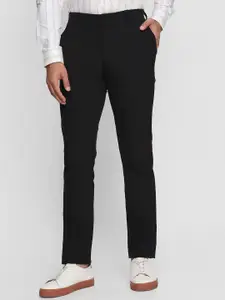 Blackberrys Men Solid Slim Fit Mid-Rise Trousers