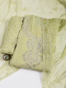 Meena Bazaar Floral Embroidered Sequinned Unstitched Dress Material