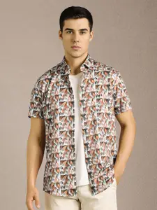 Louis Philippe Sport Men Abstract Printed Spread Collar Pure Cotton Casual Shirt