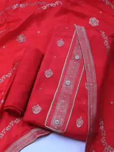 Meena Bazaar Floral Woven Design Unstitched Dress Material