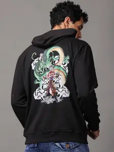 ZEN1 FASHION Men Anime Printed Hooded Pullover Sweatshirt