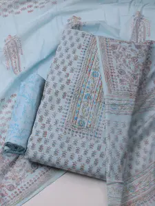 Meena Bazaar Floral Printed Unstitched Dress Material