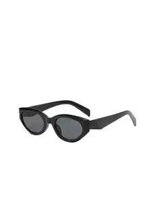 LULU & SKY Women Full Rim Style Oval Sunglasses with M5653-BLACK GRAY