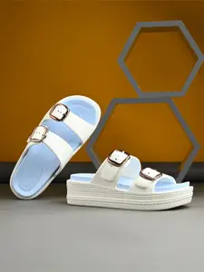 The Roadster Lifestyle Co. Women Colourblocked Open Toe Flats With Buckles