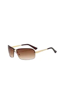 LULU & SKY Women Rectangle Sunglasses STY-8076-GOLD DOUBLE TEA