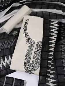 Meena Bazaar Floral Embroidered Thread Work Unstitched Dress Material