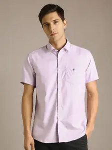 Louis Philippe Sport Men Solid Spread Collar Pure Cotton Casual Shirt