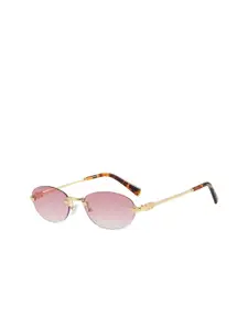 LULU & SKY Women Rimless Polycarbonate Oval Sunglasses S073-RED