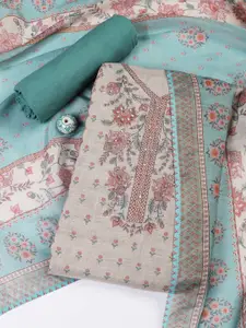 Meena Bazaar Floral Printed Sequinned Unstitched Dress Material