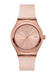 Swatch SECRET MOVES Women Round Dial Analogue Automatic Motion Powered Watch YIG402
