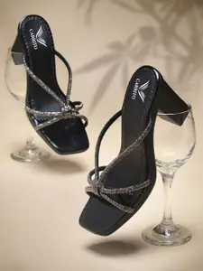 carrito Women Embellished Open Toe Block Sandals