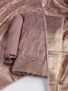 Meena Bazaar Floral Embroidered Sequinned Unstitched Dress Material