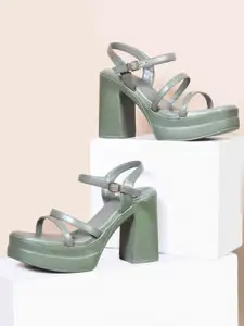 JM Looks Women Block Regular Sandals with Buckles Stylish Comfortable Trendy