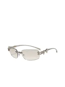 LULU & SKY Women Full Rim Rectangle Sunglasses 90325-SILVER-Silver
