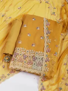 Meena Bazaar Floral Embroidered Sequinned Unstitched Dress Material