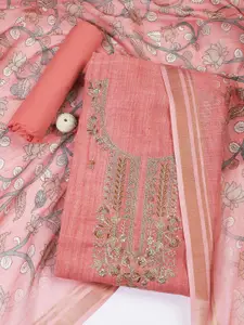 Meena Bazaar Floral Embroidered Sequinned Unstitched Dress Material