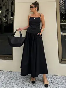 StyleCast Square Neck Sleeveless Top With Skirt Co-Ords