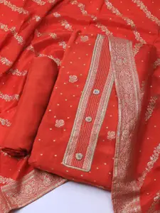 Meena Bazaar Floral Woven Design Unstitched Dress Material