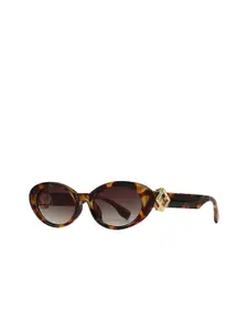 LULU & SKY Women Leopard Printed Oval Cateye Sunglasses LH192-LEOPARD TEA-