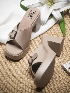 carrito Women Casual Block Sandals with Buckles