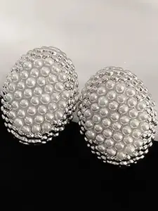 VAGHBHATT Silver-Plated Alloy Studs Earrings