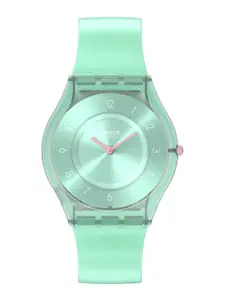 Swatch Pastelicious Teal Women Solid Dial & Straps Analogue Watch SS08L100