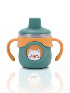 JOYFILLS Kids Green Stainless Steel Insulated Sippy Water Cup with Lid Straw 260ml