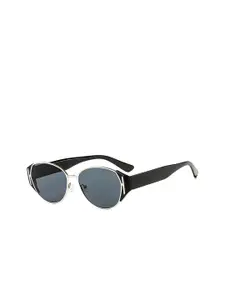 LULU & SKY Women Oval Sunglasses STY-12013-BLACK GRAY