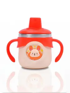 JOYFILLS Kids Red Stainless Steel Insulated Sippy Water Cup with Lid Straw 260ml