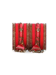 leshya Set of 36 Artificial Stone & Bead StuddedBangle