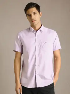 Louis Philippe Sport Men Solid Spread Collar Pure Cotton Casual Shirt