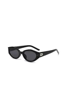 LULU & SKY Women Cateye Metallic Detail Sunglasses M5538-BLACK GRAY