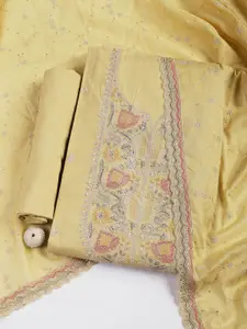 Meena Bazaar Floral Embroidered Sequinned Unstitched Dress Material