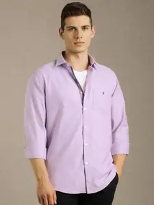 Louis Philippe Sport Men Solid Spread Collar Pure Cotton Casual Shirt