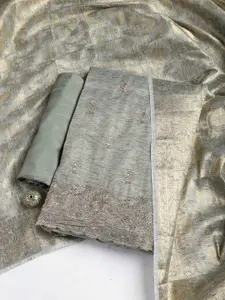 Meena Bazaar Floral Embroidered Sequinned Unstitched Dress Material