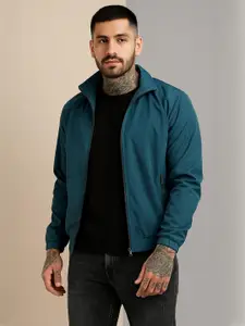 VOXATI Men Blue Polyester Jacket