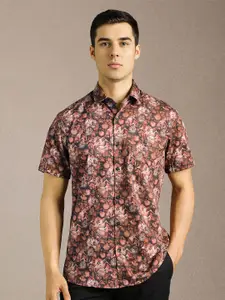 Louis Philippe Sport Men Abstract Printed Spread Collar Pure Cotton Casual Shirt