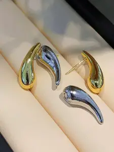 KRENOZ Rhodium-Plated Teardrop Studs