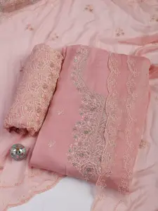 Meena Bazaar Floral Embroidered Sequinned Unstitched Dress Material