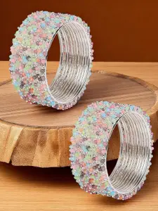 OOMPH Set Of 24 Crystal-Studded & Beaded Bangles