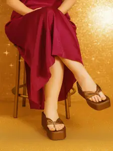 GLO GLAMP Women Embellished Wedge Sandals